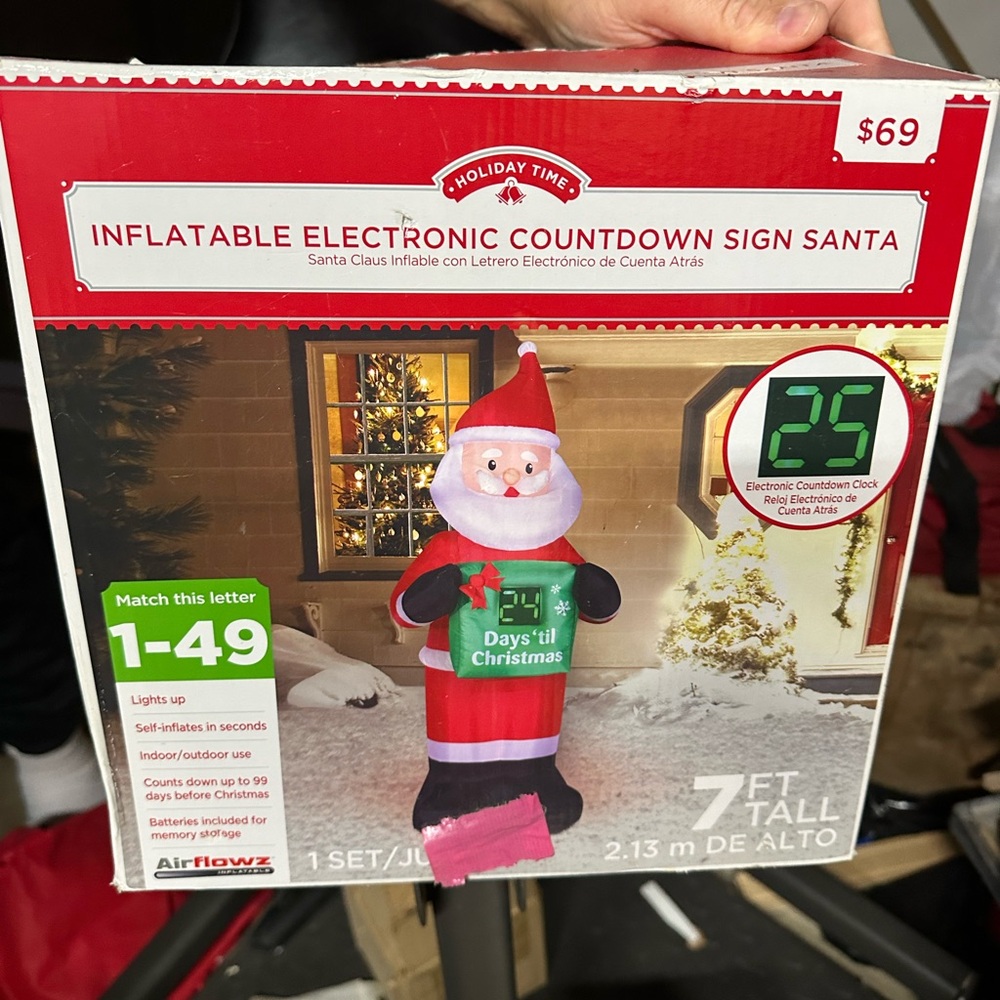 Holiday Time Inflatable Santa with Countdown Timer. Countdown to christmas - Picture 2 of 2